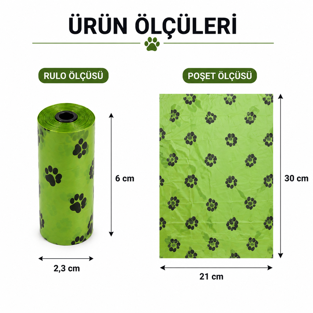 Köpek Dışkı Poşeti - 12 Rulo / 180 Adet