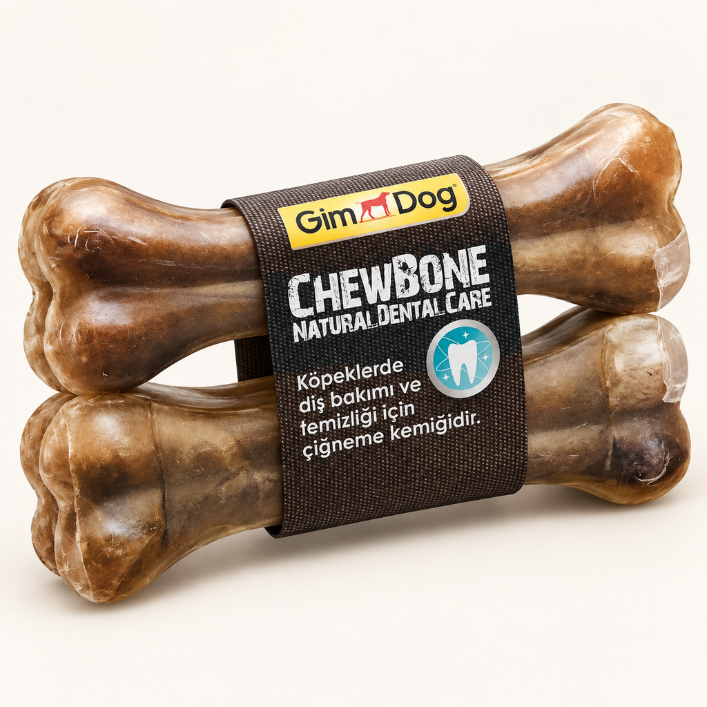 GimDog Mordimi Press Çiğneme Kemiği Naturel 14 cm – 2’li