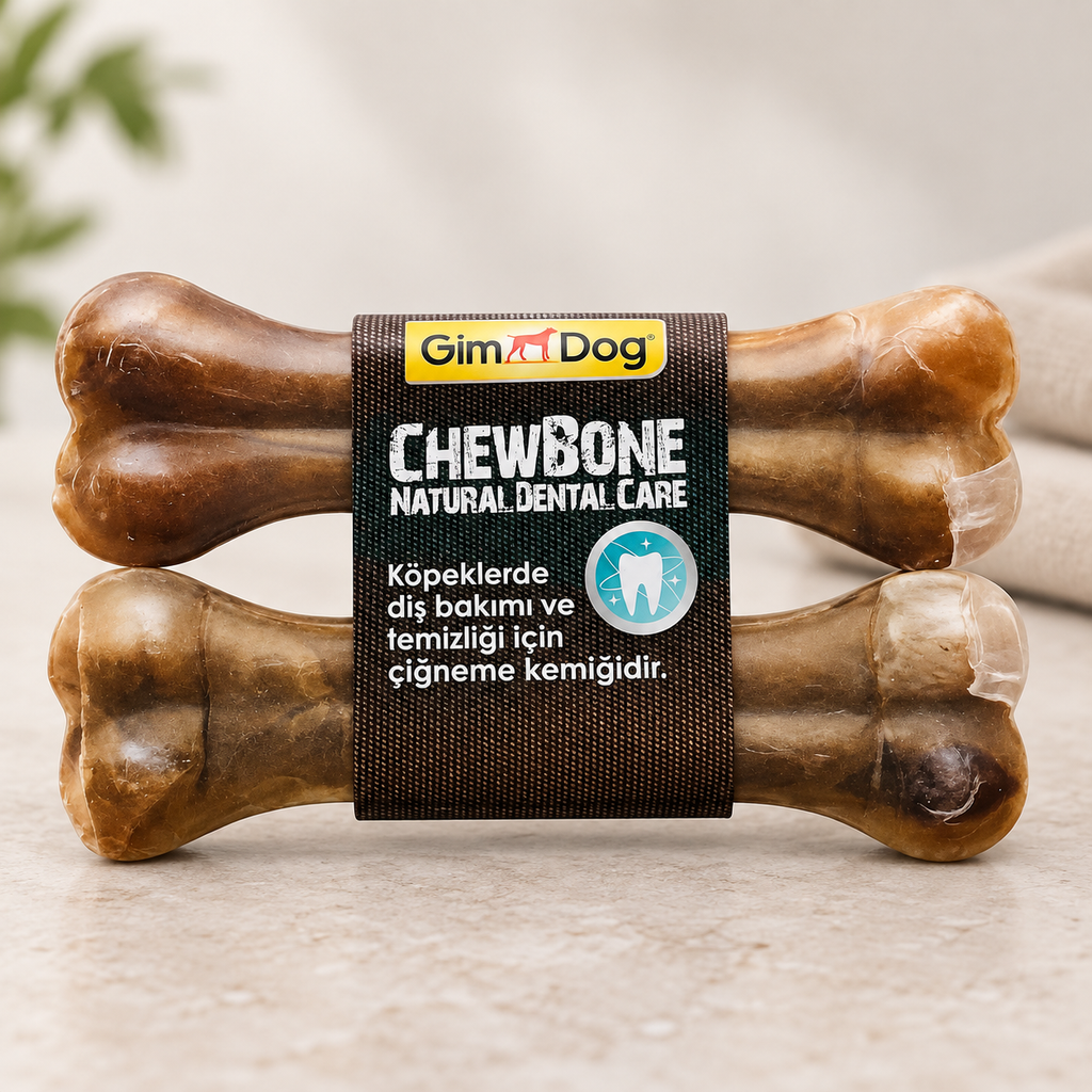 GimDog Mordimi Press Çiğneme Kemiği Naturel 14 cm – 2’li