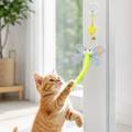 Yapışkanlı Yusufçuk Kedi Oyuncağı - Zilli ve Esnek İpli